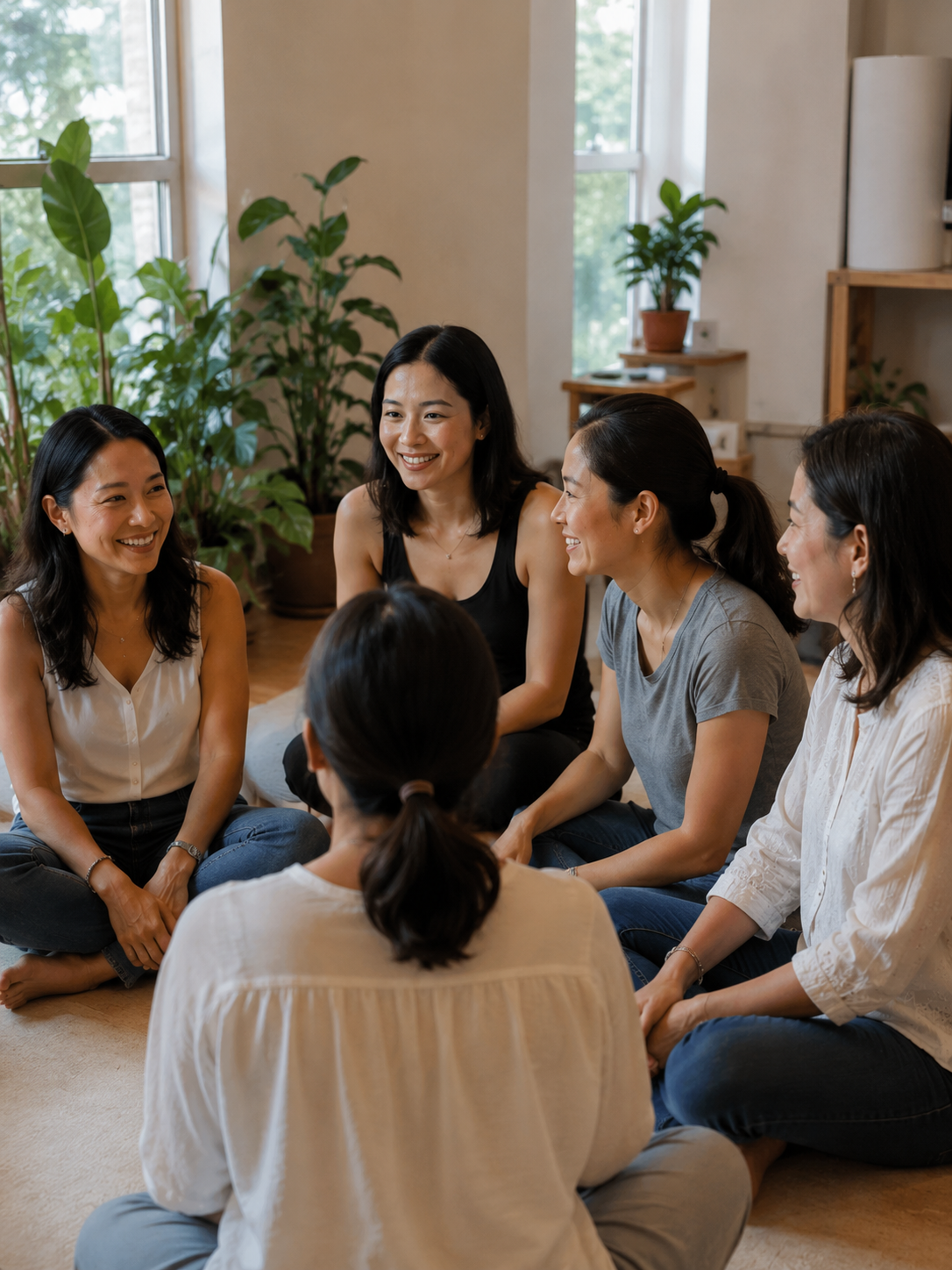 Women connecting in a wellness circle